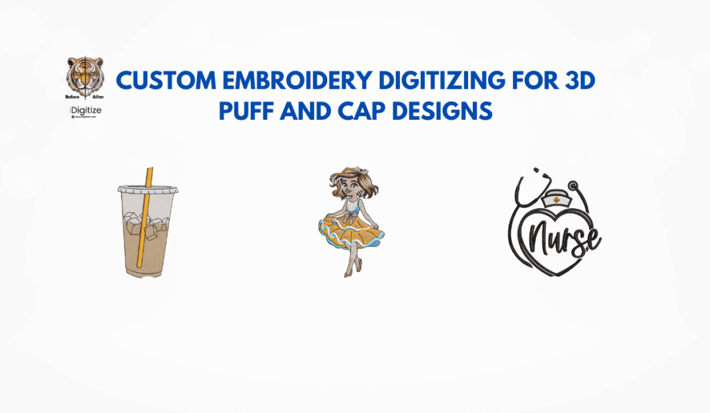 Custom Embroidery Digitizing for 3D Puff and Cap Designs