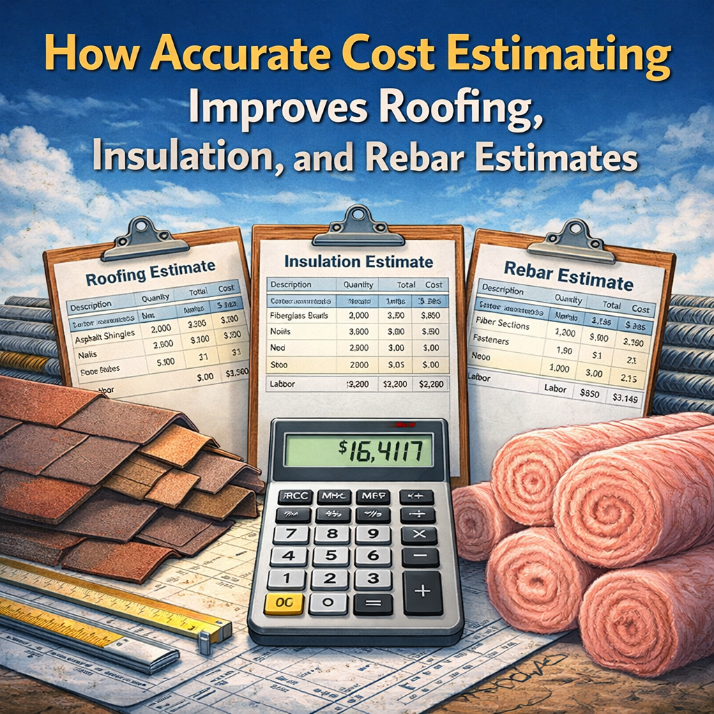 How Accurate Cost Estimating Improves Roofing, Insulation, and Rebar Estimates