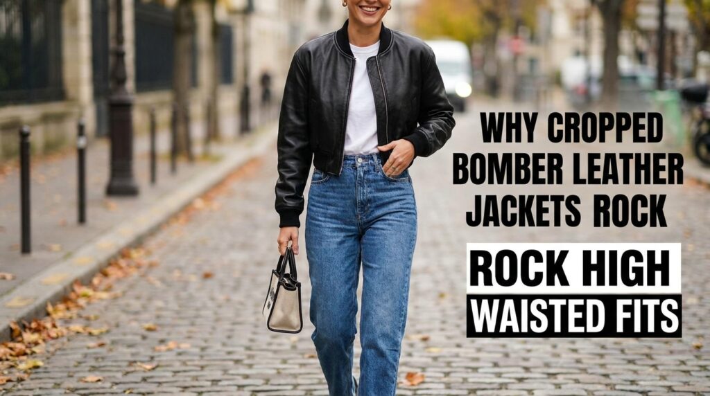 Why Cropped Bomber Leather Jackets Rock High Waisted Fits