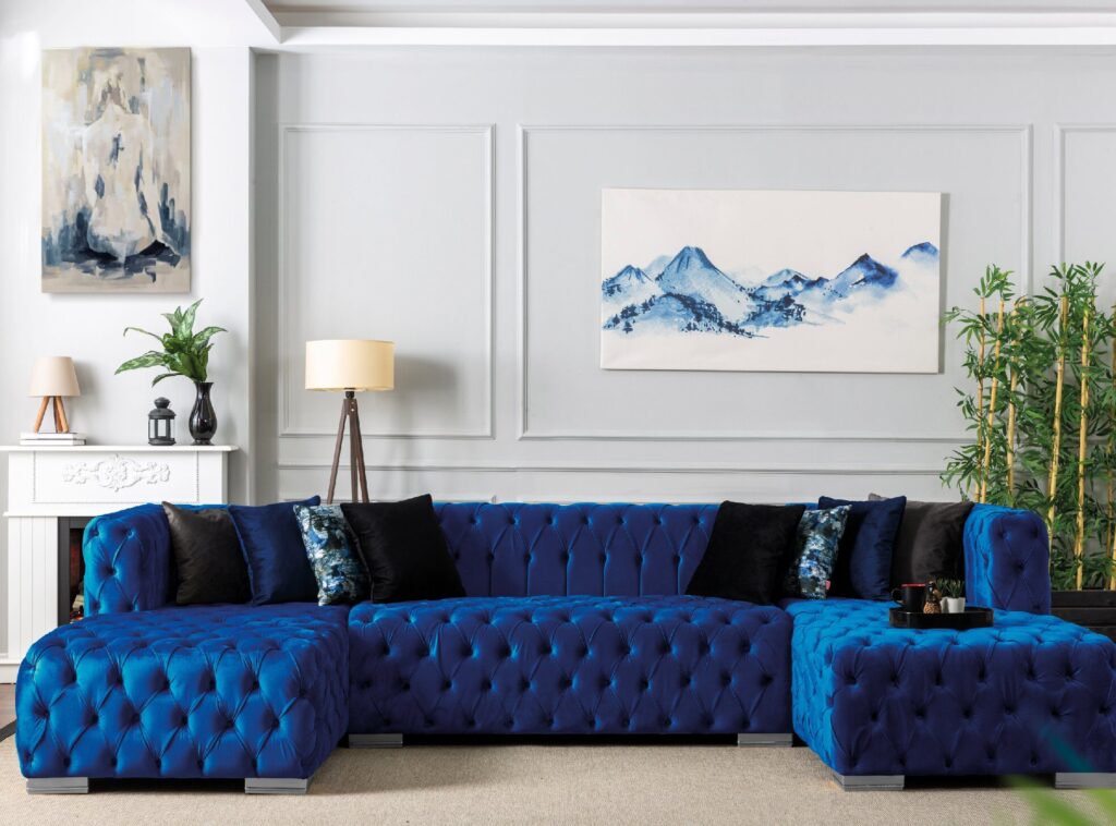 blue sectional sofa